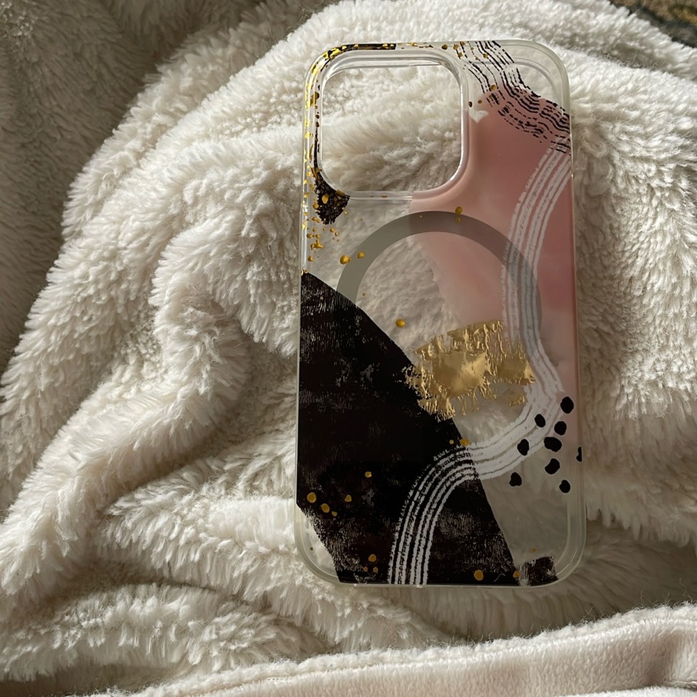 HEYDAY UEC Phone Case For iPhone 13 Clear Gold Black Abstract - Picture 2 of 7